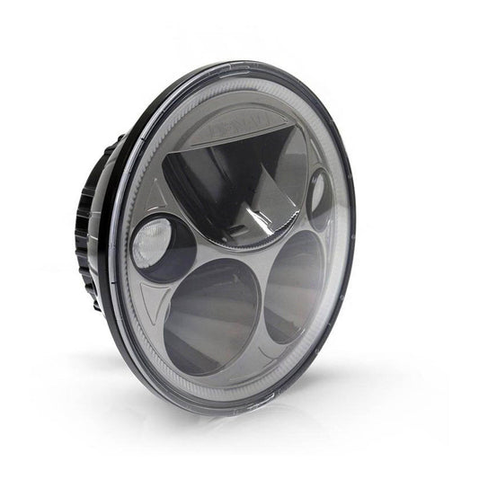 DENALI M5 E-MARK LED HEADLIGHT MODULE, 5.75" ROUND, BLACK CHR #DETTM5
