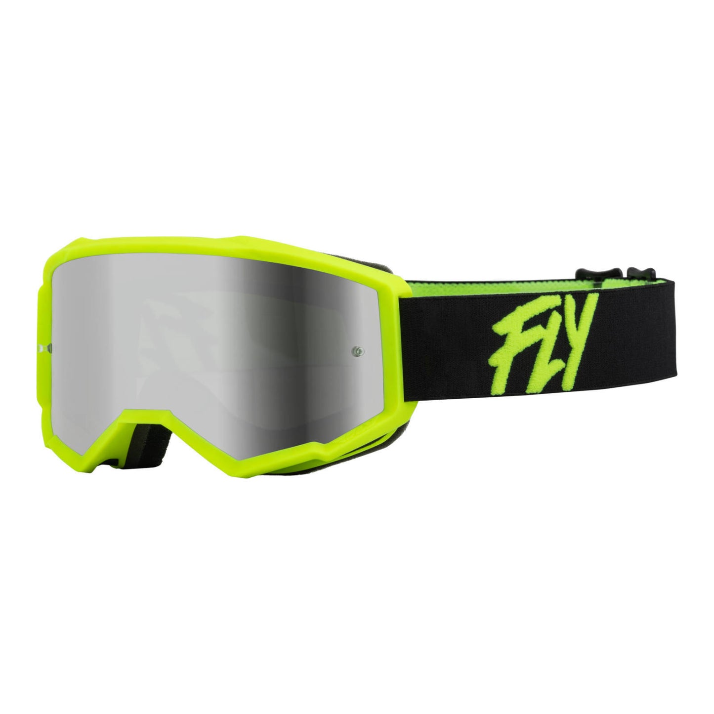 FLY '23 ZONE YOUTH GOGGLE BLK/HI-VIS W/ SILV MIRROR/SMK LENS