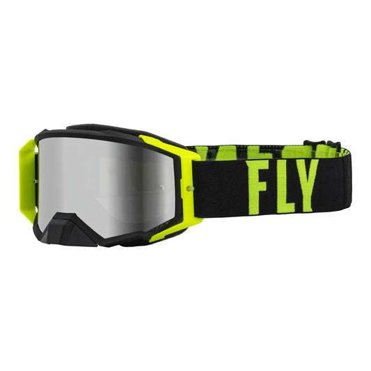 FLY '23 ZONE PRO GOGGLE BLK/HI-VIS W/ SILVER MIRROR/SMK LENS