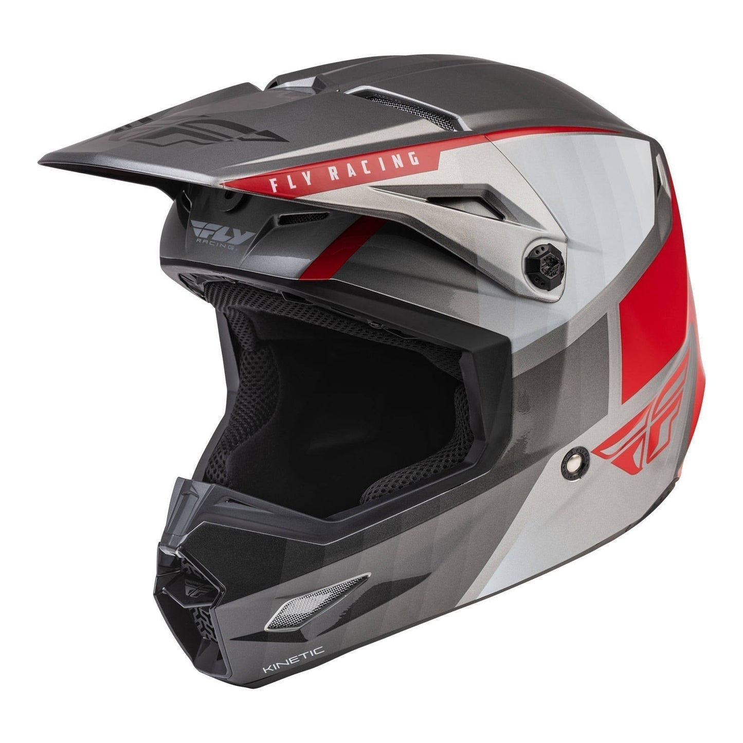 FLY '23 KINETIC DRIFT HELMET CHARCOAL/LIGHT GRY/RED