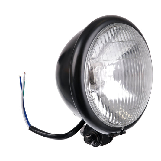 WHITES HEADLIGHT BATES 5 3/4 BTM MNT H4 60/55w BLACK #HDHLBATESB
