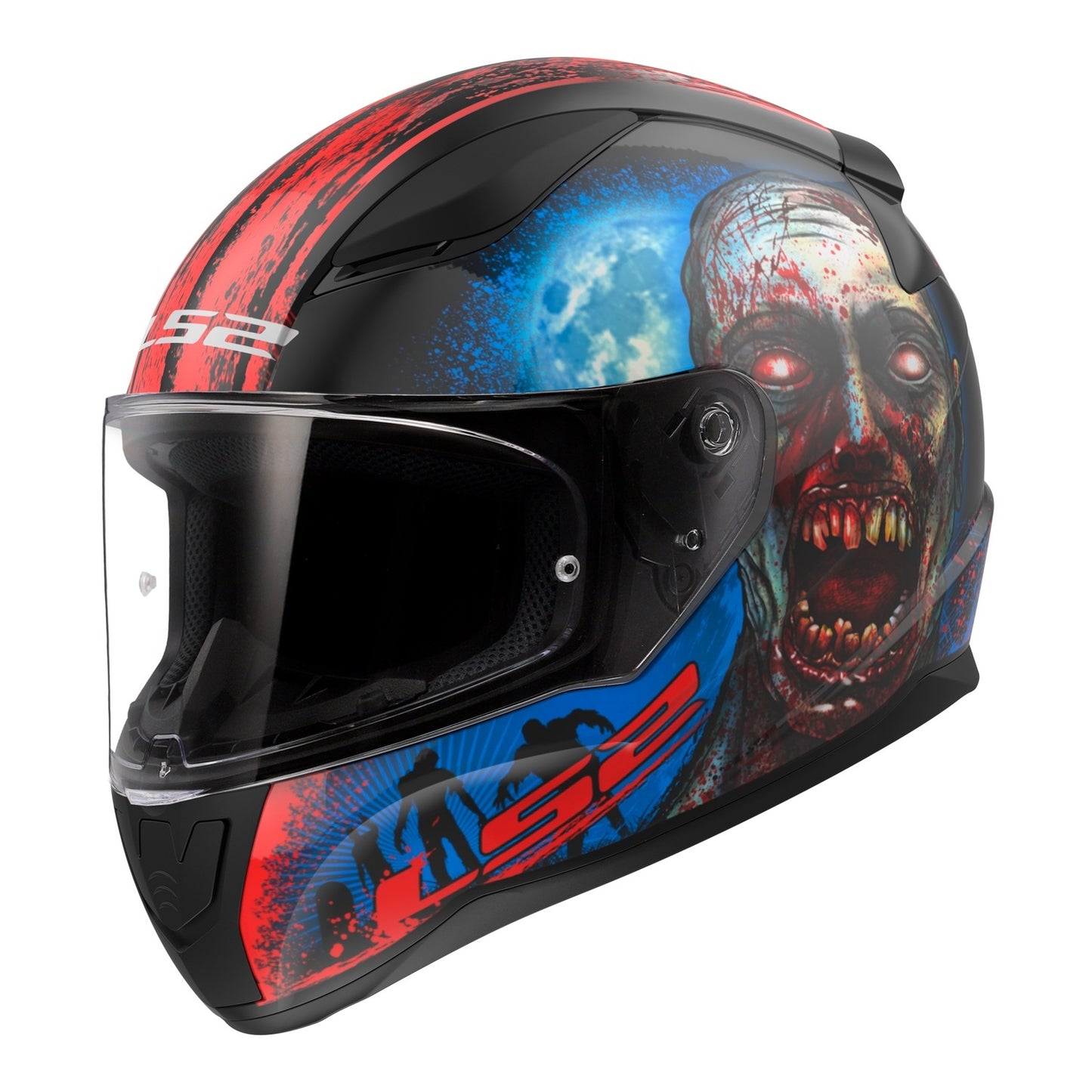 LS2 FF353 Rapid II Zombie - Matt Black / Red / White 06