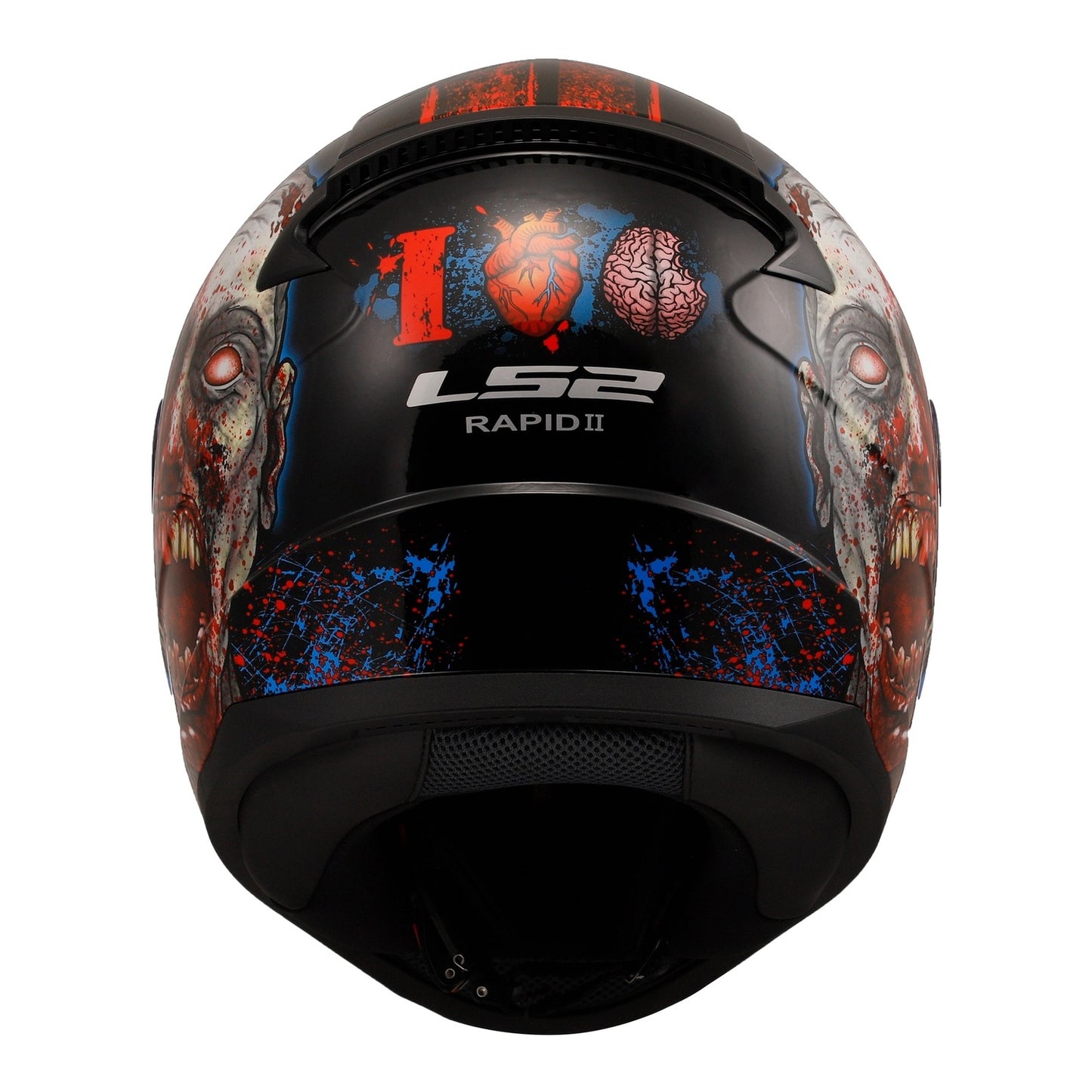 LS2 FF353 Rapid II Zombie - Matt Black / Red / White 06