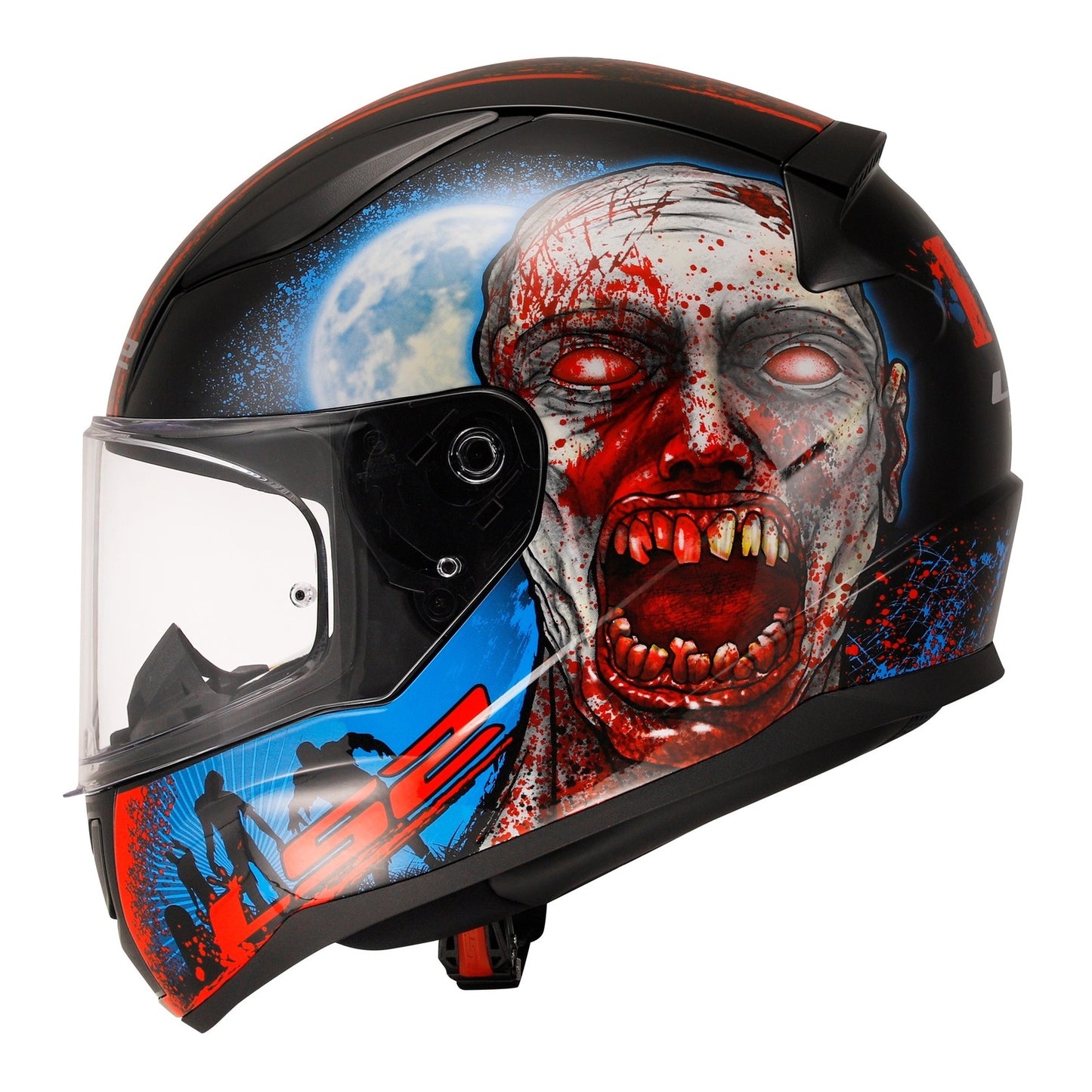 LS2 FF353 Rapid II Zombie - Matt Black / Red / White 06