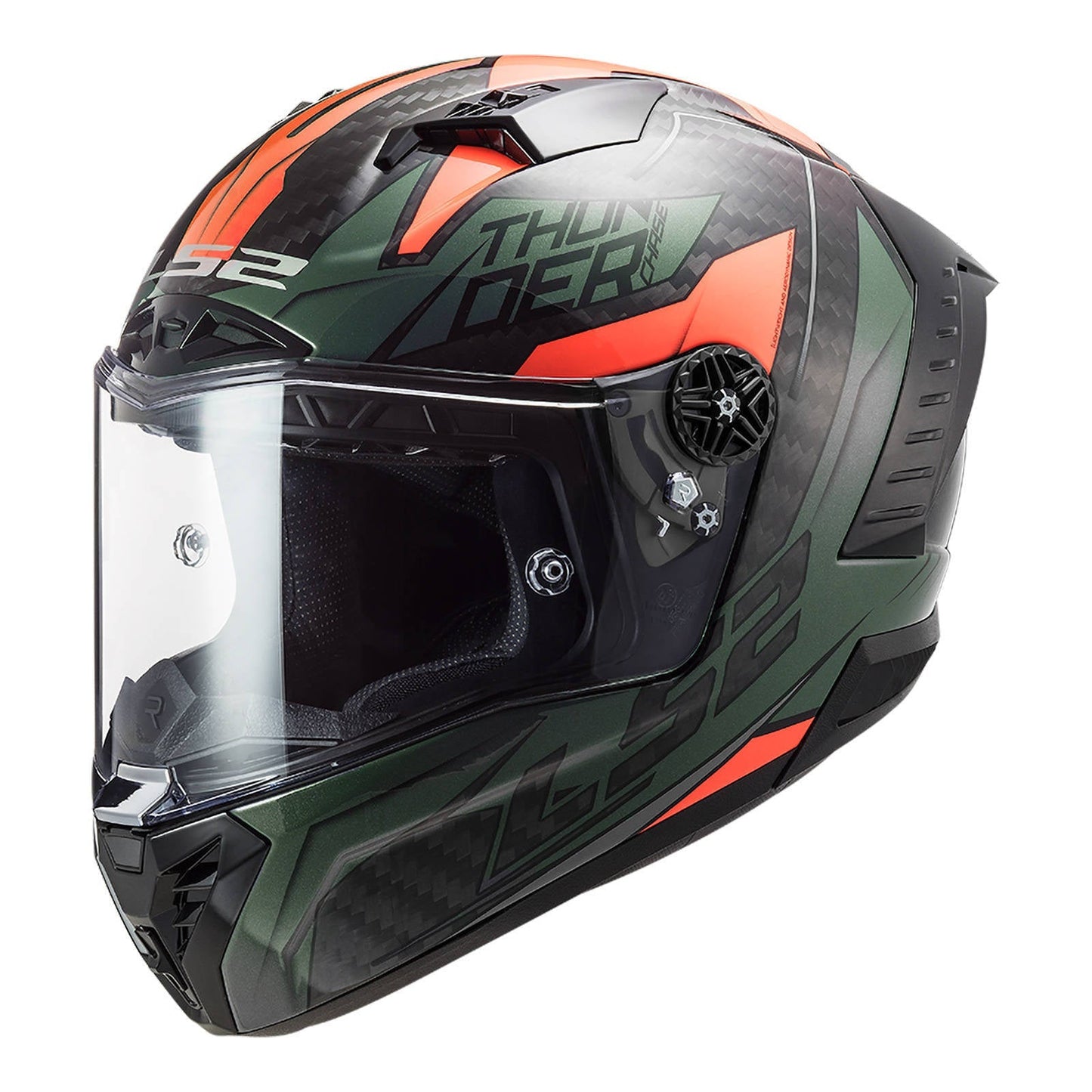 LS2 FF805C THUNDER CARBON CHASE GREEN/ORANGE 6K