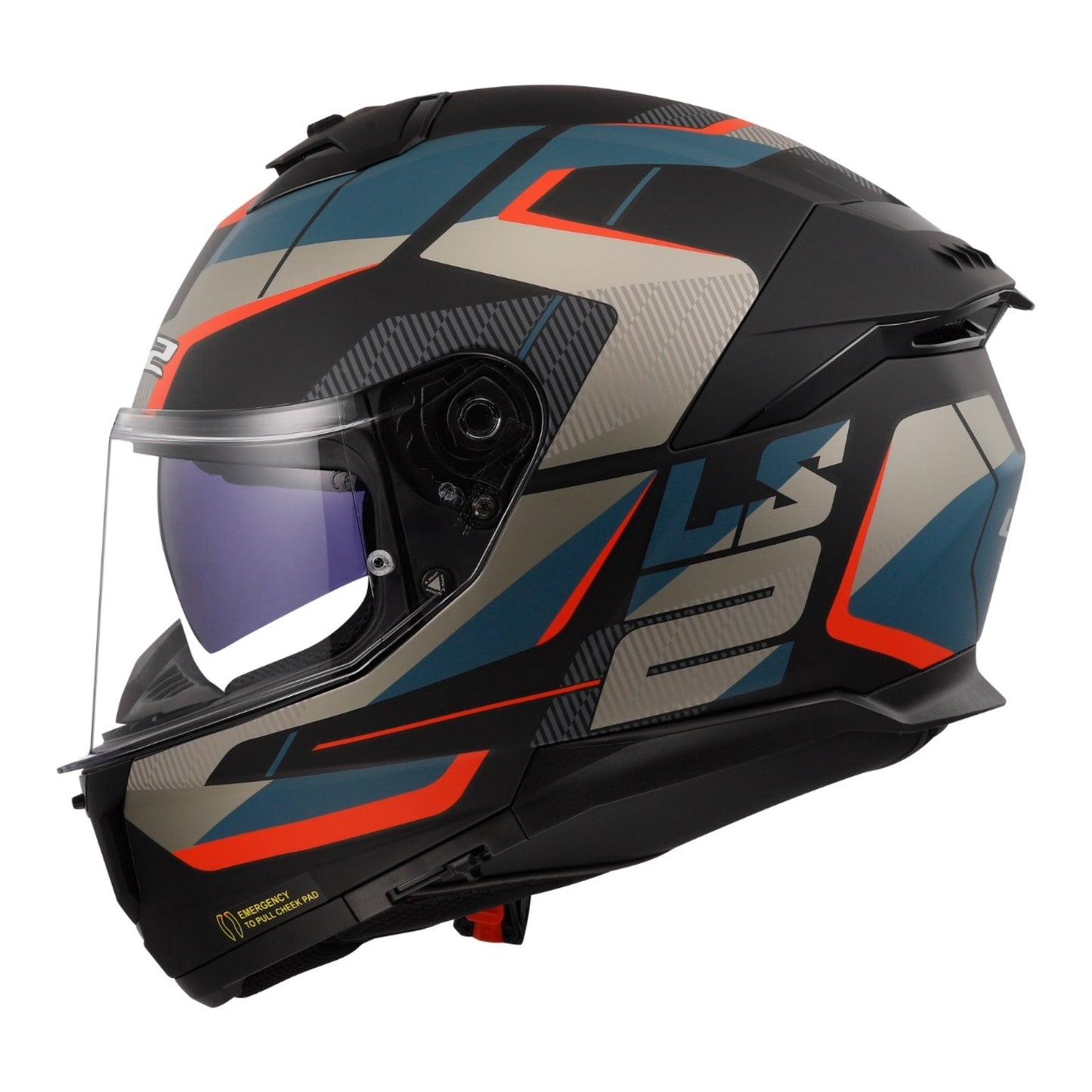 LS2 FF808 Stream II Road - Matt Black / Blue 06