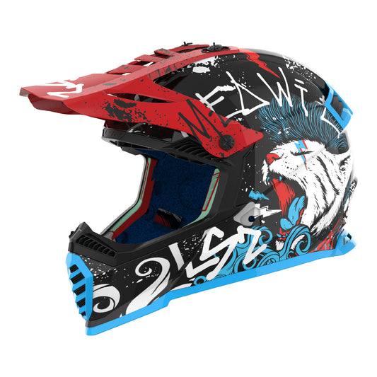 LS2 MX437J Fast Evo II Mini Starmaw - Black / Red / Blue / White 06