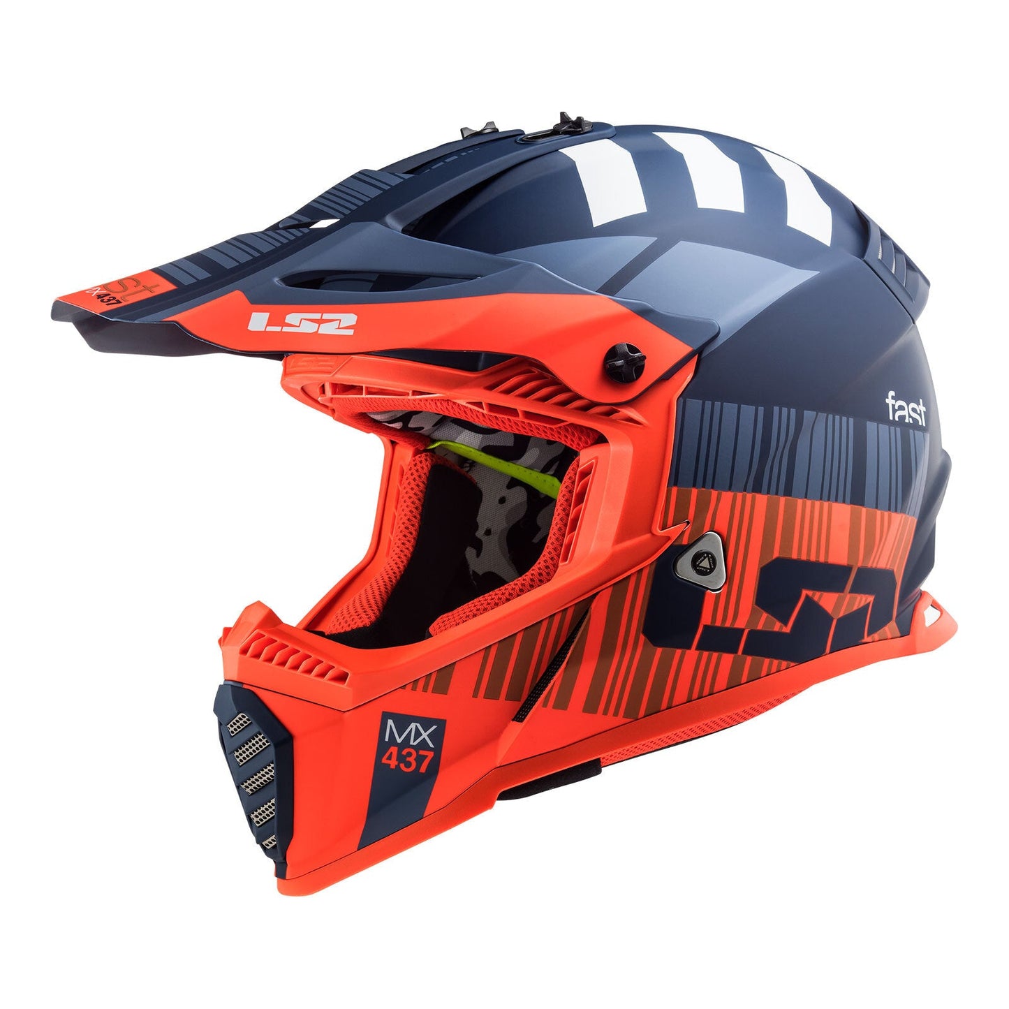 LS2 MX437 FAST EVO XCODE MATT BLUE/ORANGE