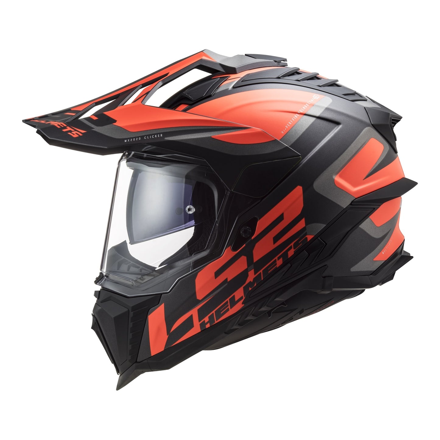 LS2 MX701 EXPLORER HPFC ALTER MATT BLACK/ORANGE FLU