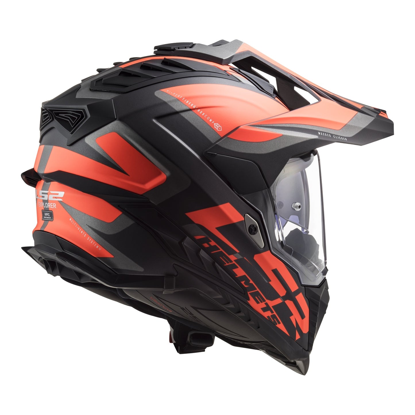 LS2 MX701 EXPLORER HPFC ALTER MATT BLACK/ORANGE FLU
