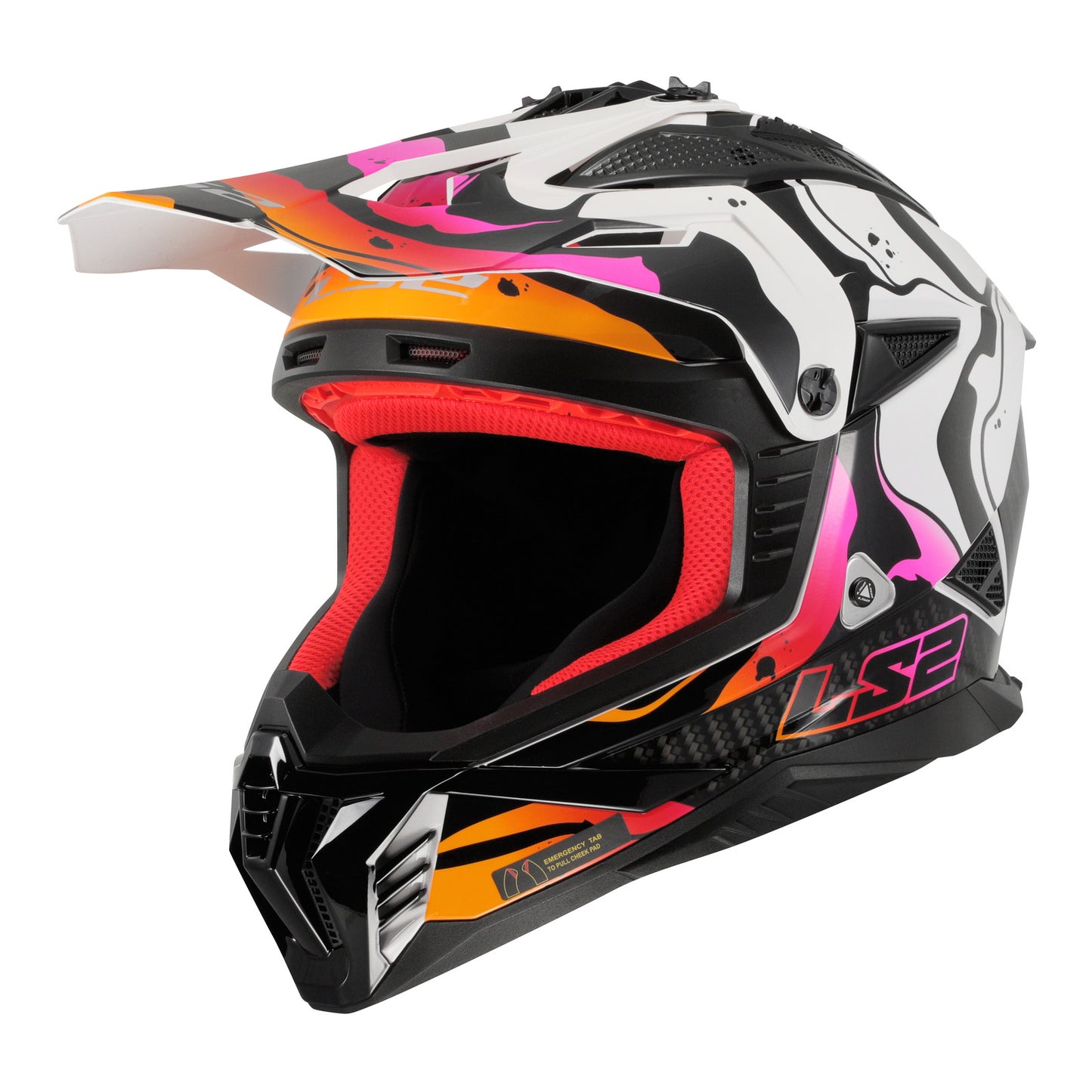 LS2 MX708 Fast II Wash - White / Black / Red 06