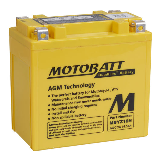 Motobatt Battery Quadflex AGM - MBYZ16-H