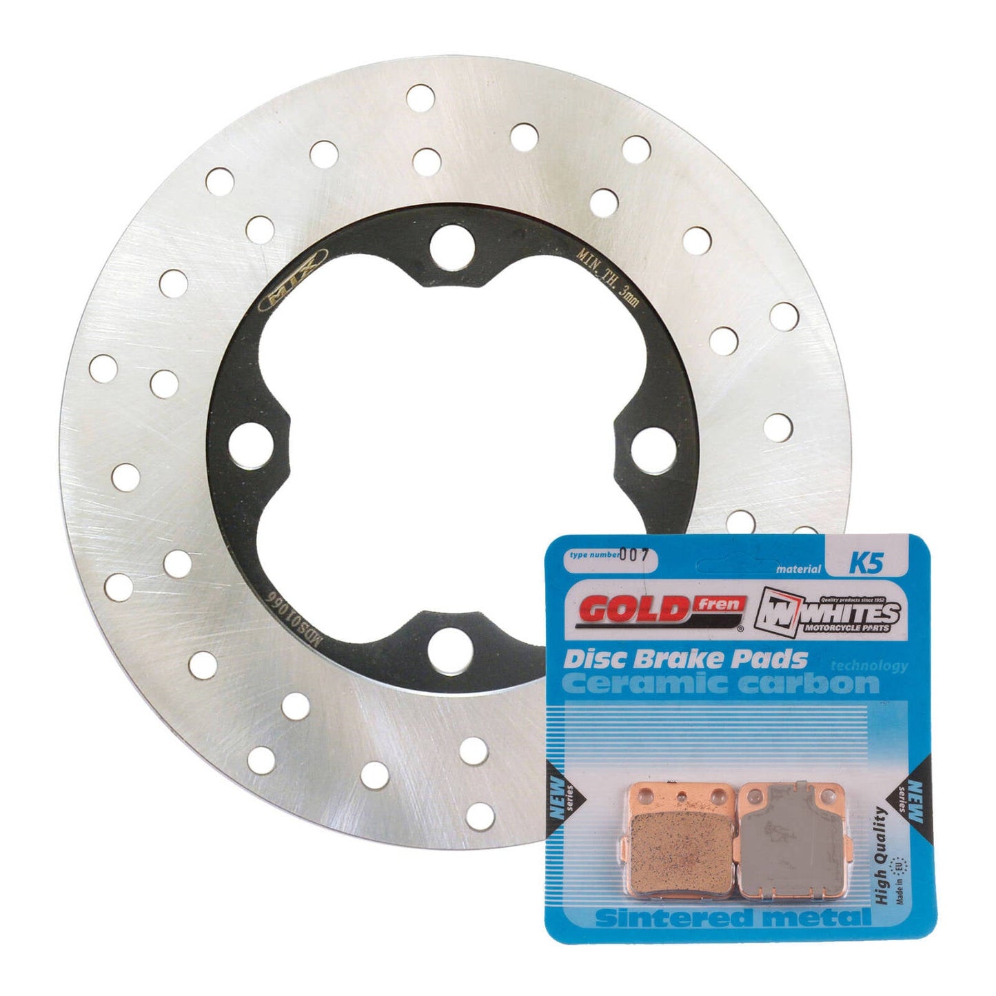 BRAKE ROTOR & PAD FRONT KIT - HON TRX420FA 09-13 #MDKF01007