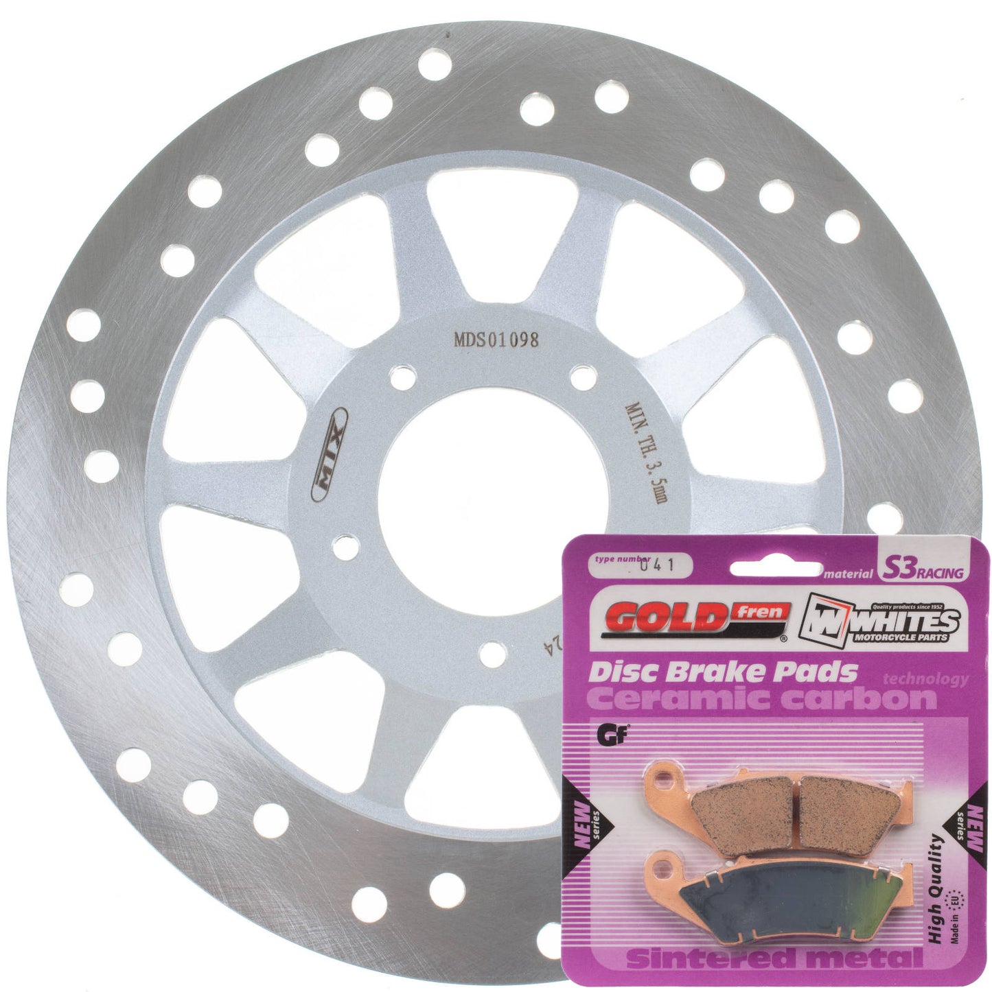 BRAKE ROTOR & PAD FRONT KIT - HON XR150L 14-20 #MDKF01017