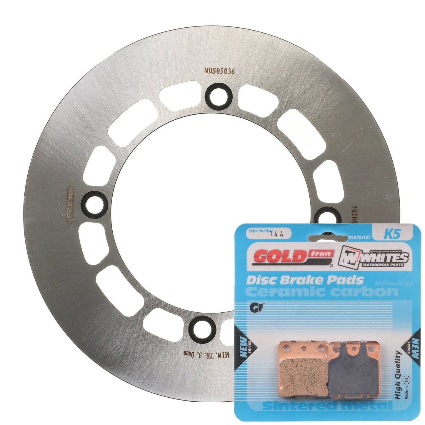 BRAKE ROTOR & PAD FRONT KIT - SUZ DR200 86-09 #MDKF05007