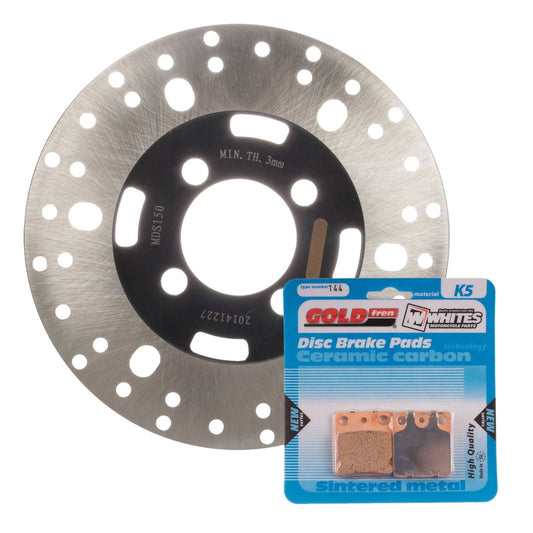 BRAKE ROTOR & PAD FRONT KIT - YAM YFM350FW BIG BEAR 99 #MDKF07014