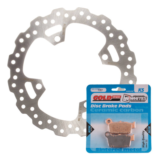 BRAKE ROTOR & PAD REAR KIT - KAW KX250F 04-15 - WAVE #MDKR03002