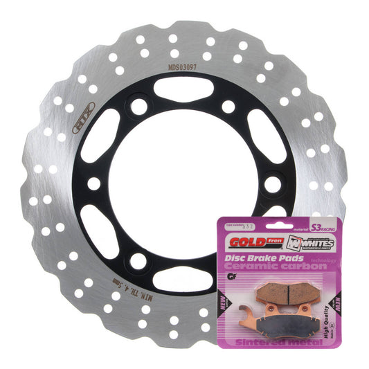 BRAKE ROTOR & PAD REAR KIT - KAW EX300 NINJA 13-17 - WAVE #MDKR03008