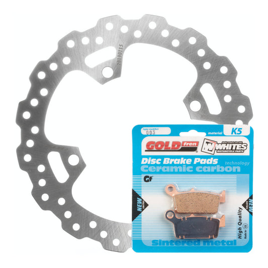 BRAKE DISC & PAD REAR KIT - KAW KX250 03-08 - WAVE