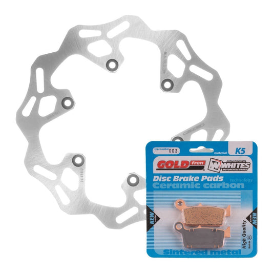 BRAKE ROTOR & PAD REAR KIT - YAM YZ250F 02 - WAVE #MDKR07005