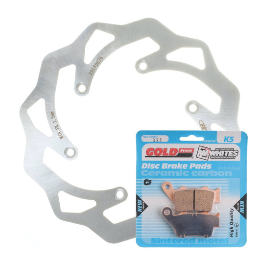BRAKE ROTOR & PAD REAR KIT - KTM 300 EXC 98-03 - WAVE #MDKR08012