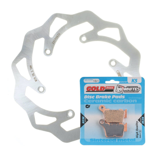 BRAKE ROTOR & PAD REAR KIT - KTM 350 EXC-F 11-19 - WAVE #MDKR08016