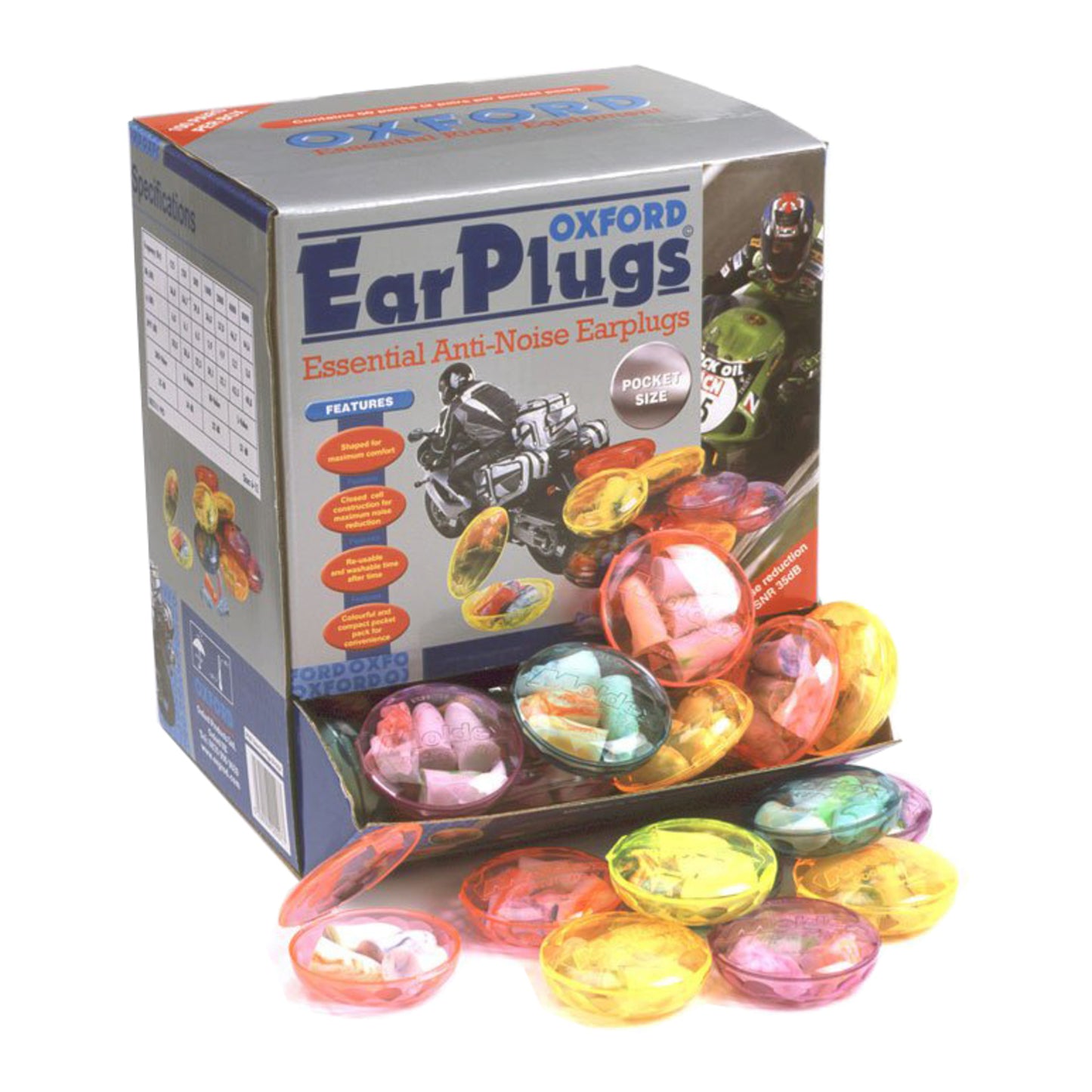 OXFORD MOLDEX EAR PLUGS (box 100 packs) ( 2 pairs each pk)