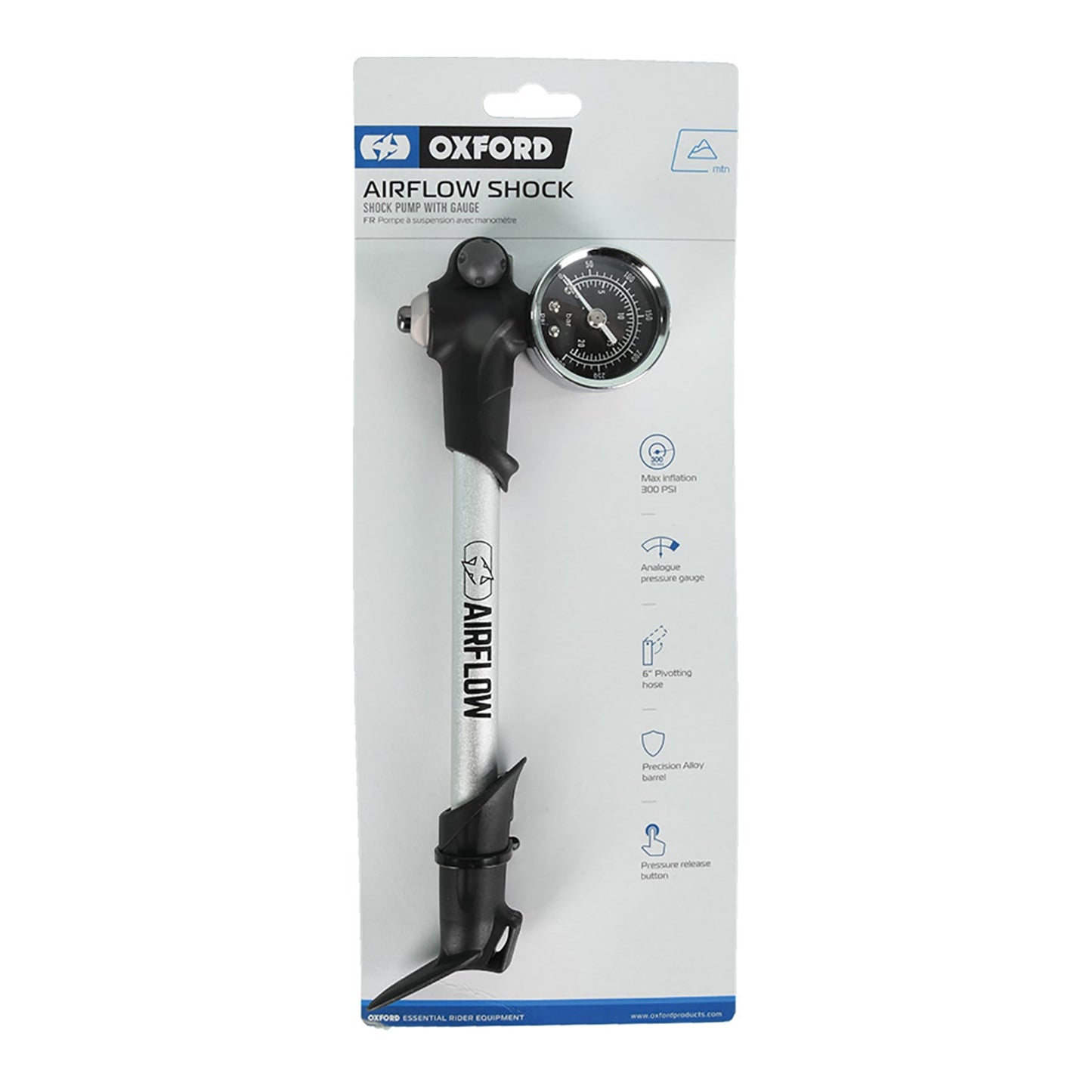 OXFORD SHOCK / FORK PUMP w/ GAUGE - 300PSI MAX (NEW)