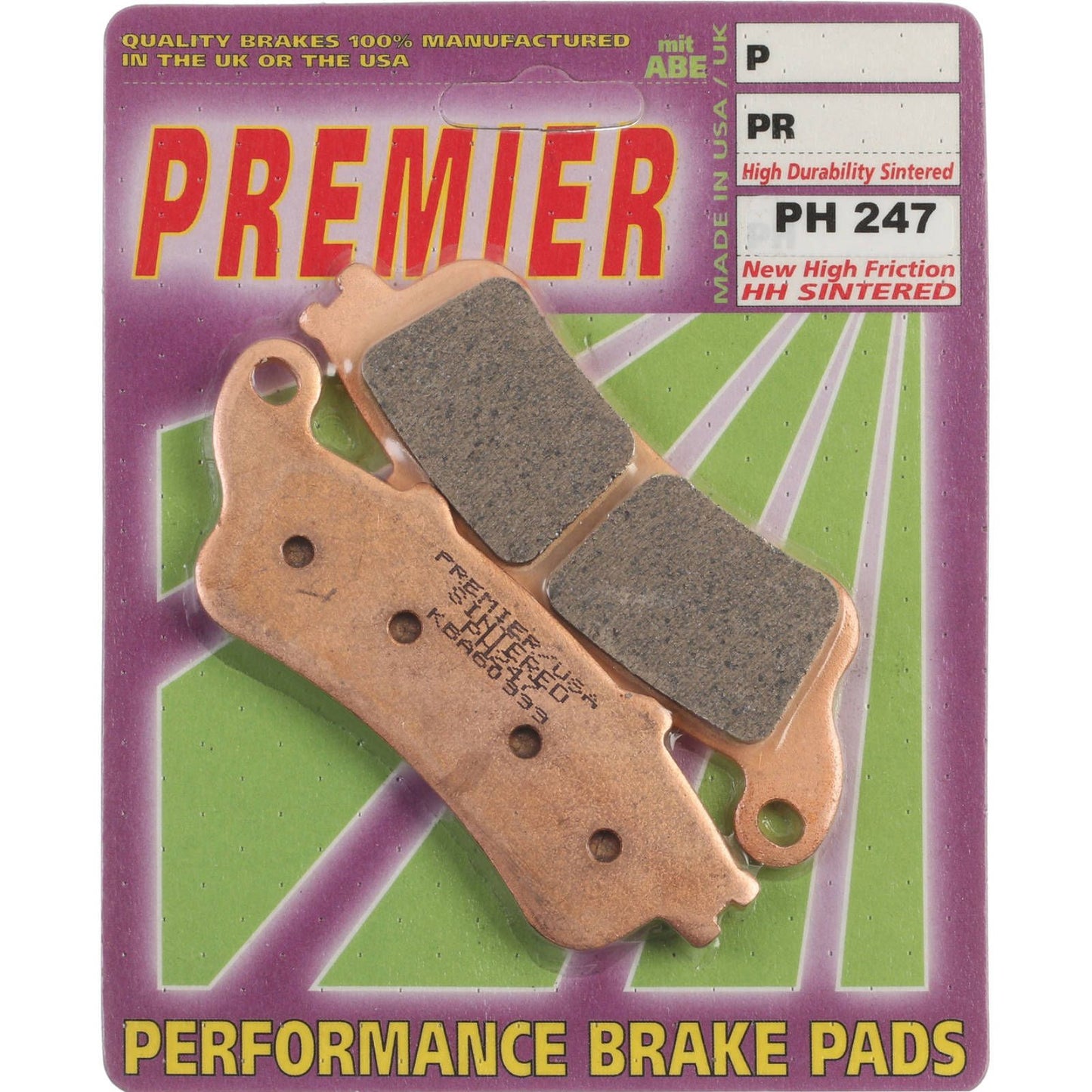 PREMIER BRAKE PADS HI-PERF SINT PH247 - HON #PBPH247