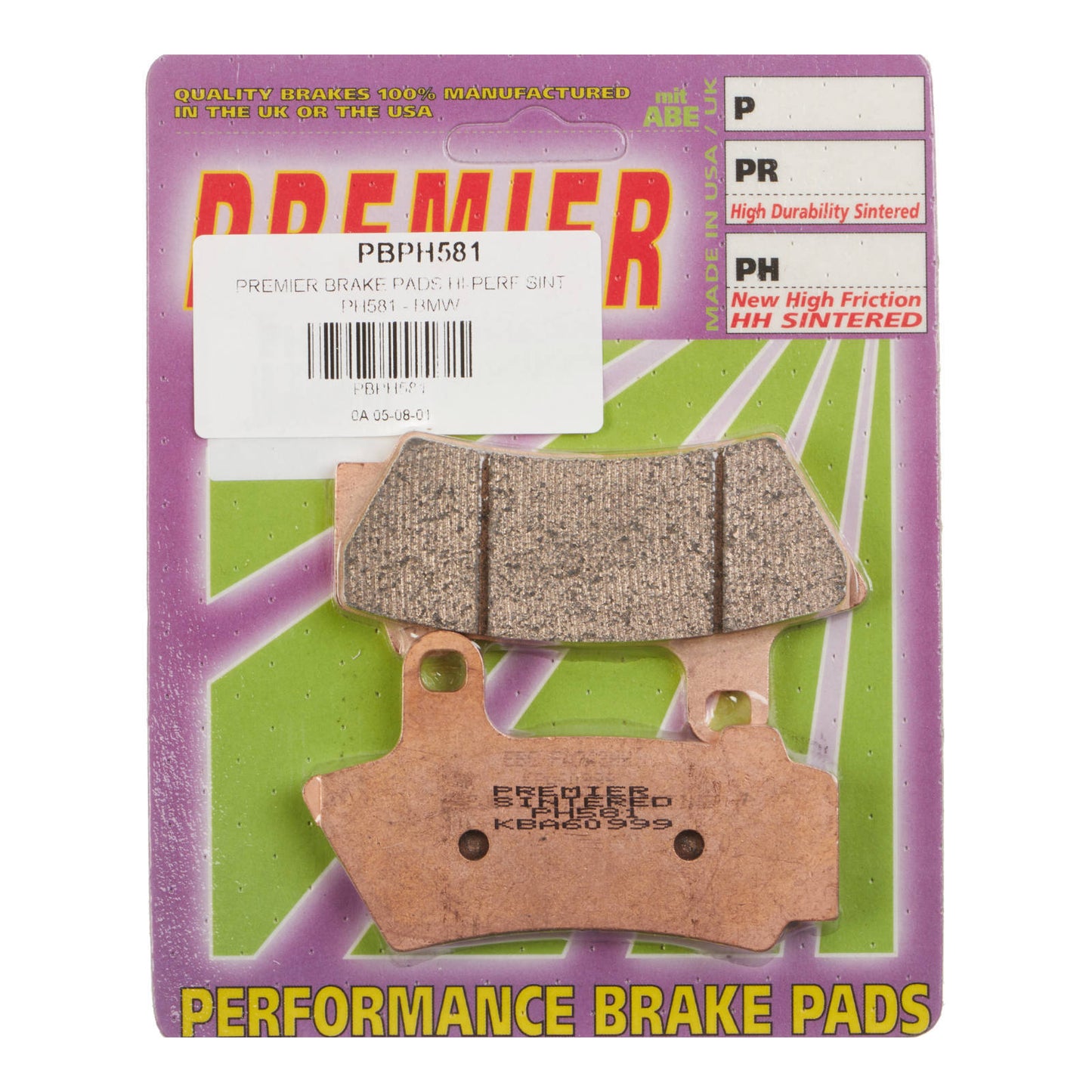 PREMIER BRAKE PADS HI-PERF SINT PH581 - BMW