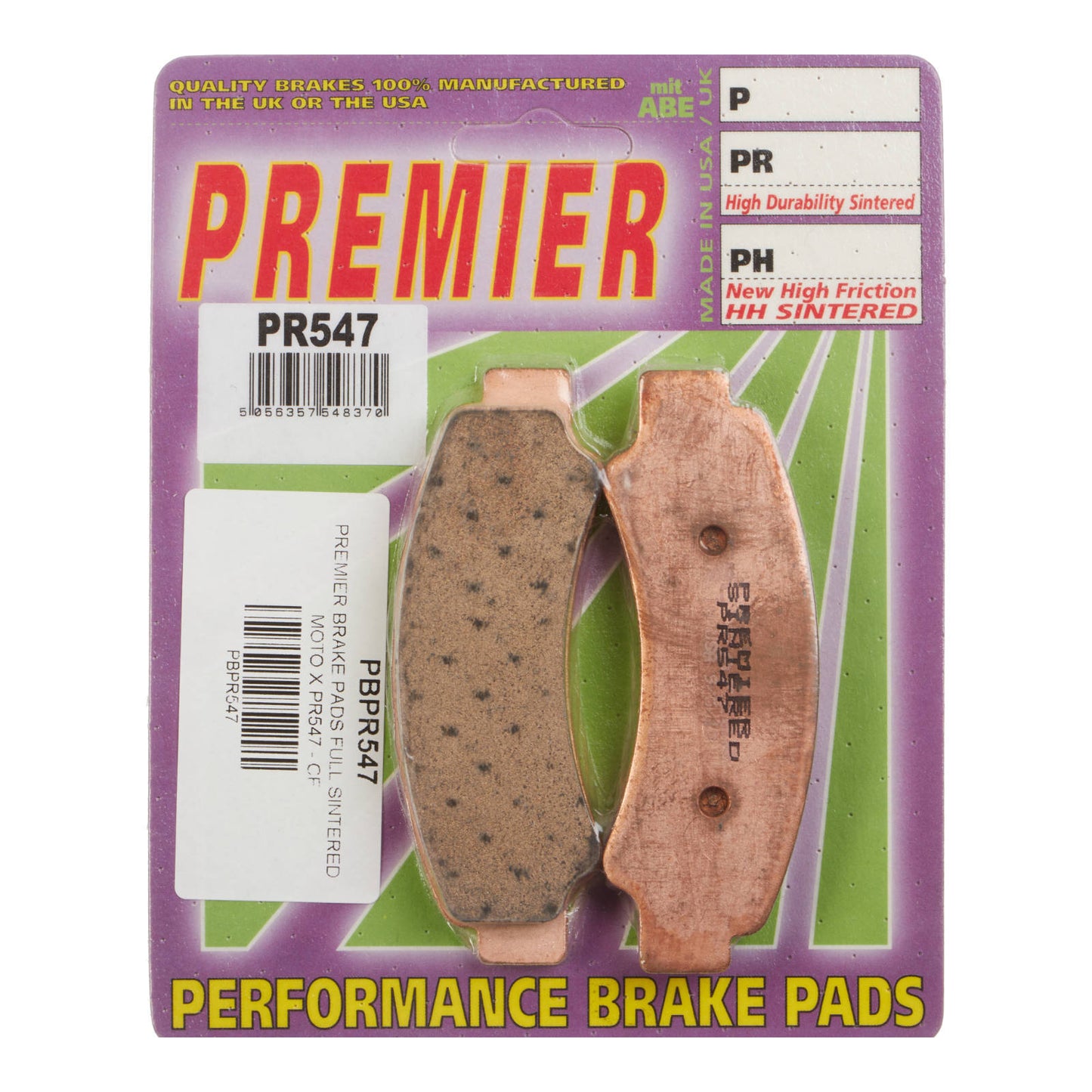 PREMIER BRAKE PADS FULL SINTERED MOTO X PR547 - CF