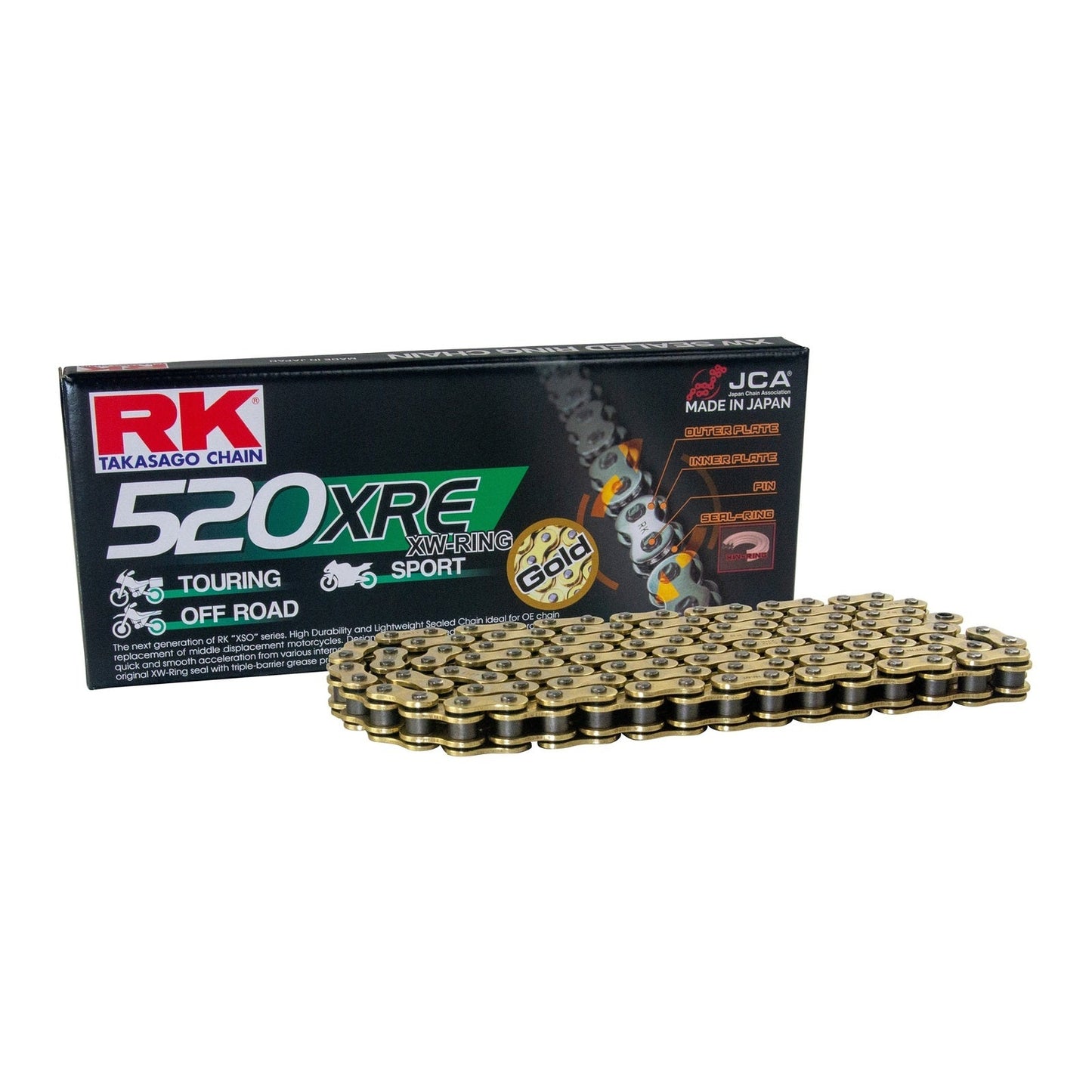 CHAIN RK GB520XRE x 108 GLD XW-RING