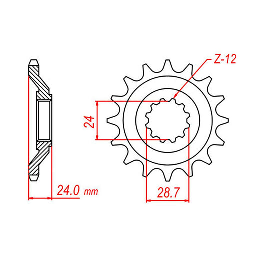 SPKT FRONT OE STEEL 528 17T #530