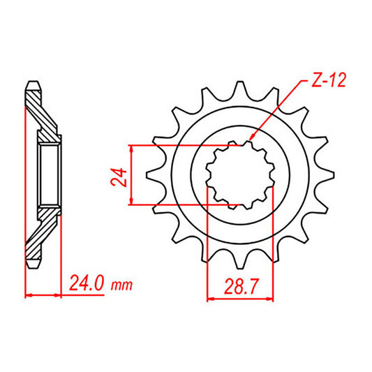 SPKT FRONT OE STEEL 528 17T #530