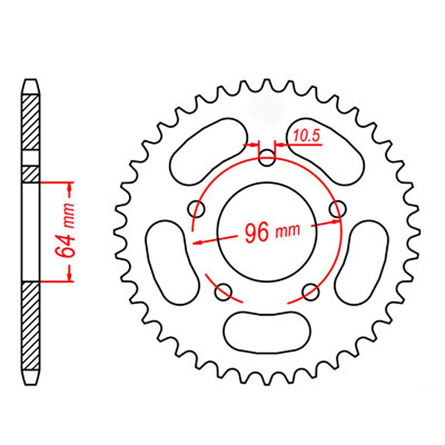 SPKT REAR OE STEEL 254 55T #520