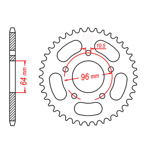 SPKT REAR OE STEEL 254 55T #520