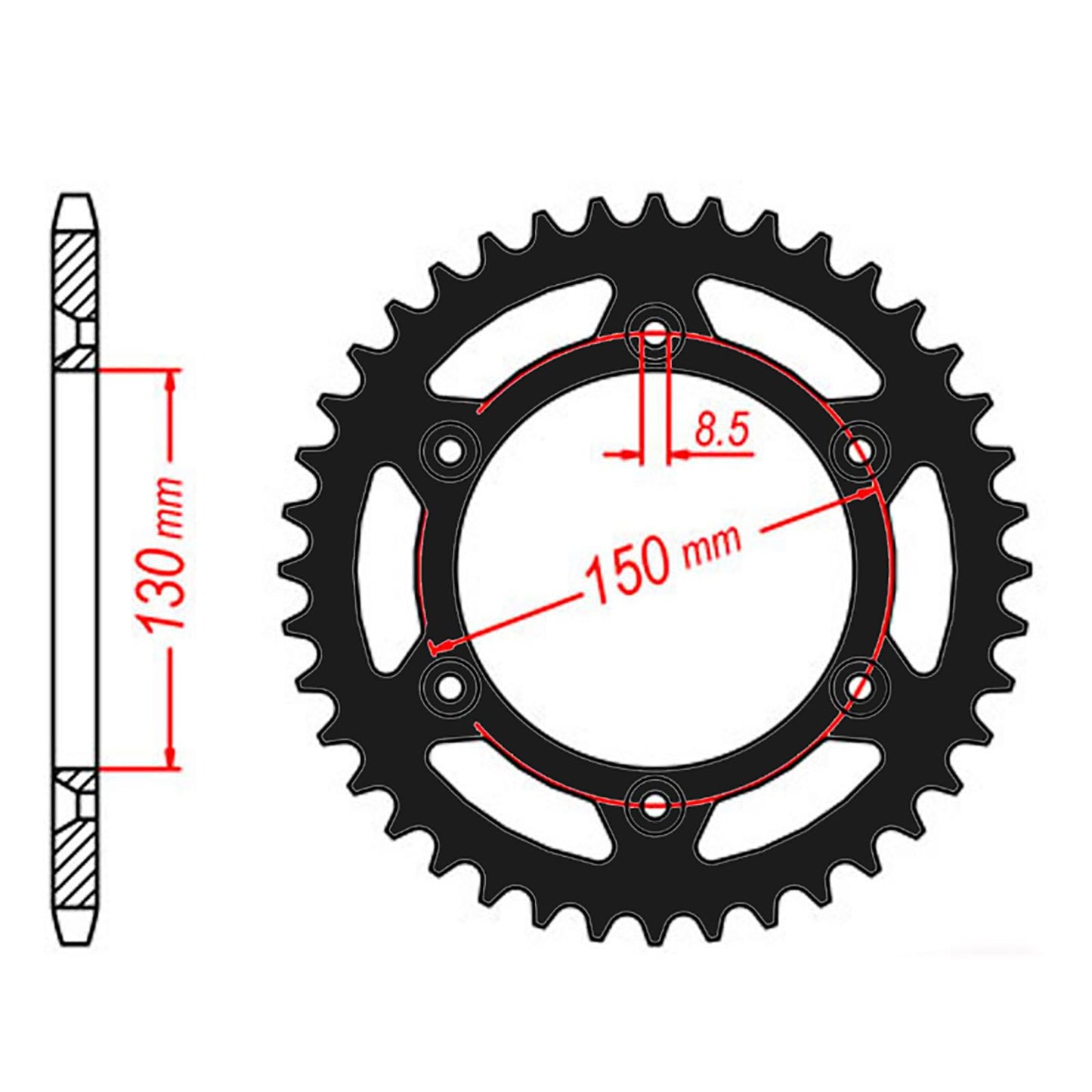 SPKT REAR ALLOY MTX ZERO BLK 251 52T #520