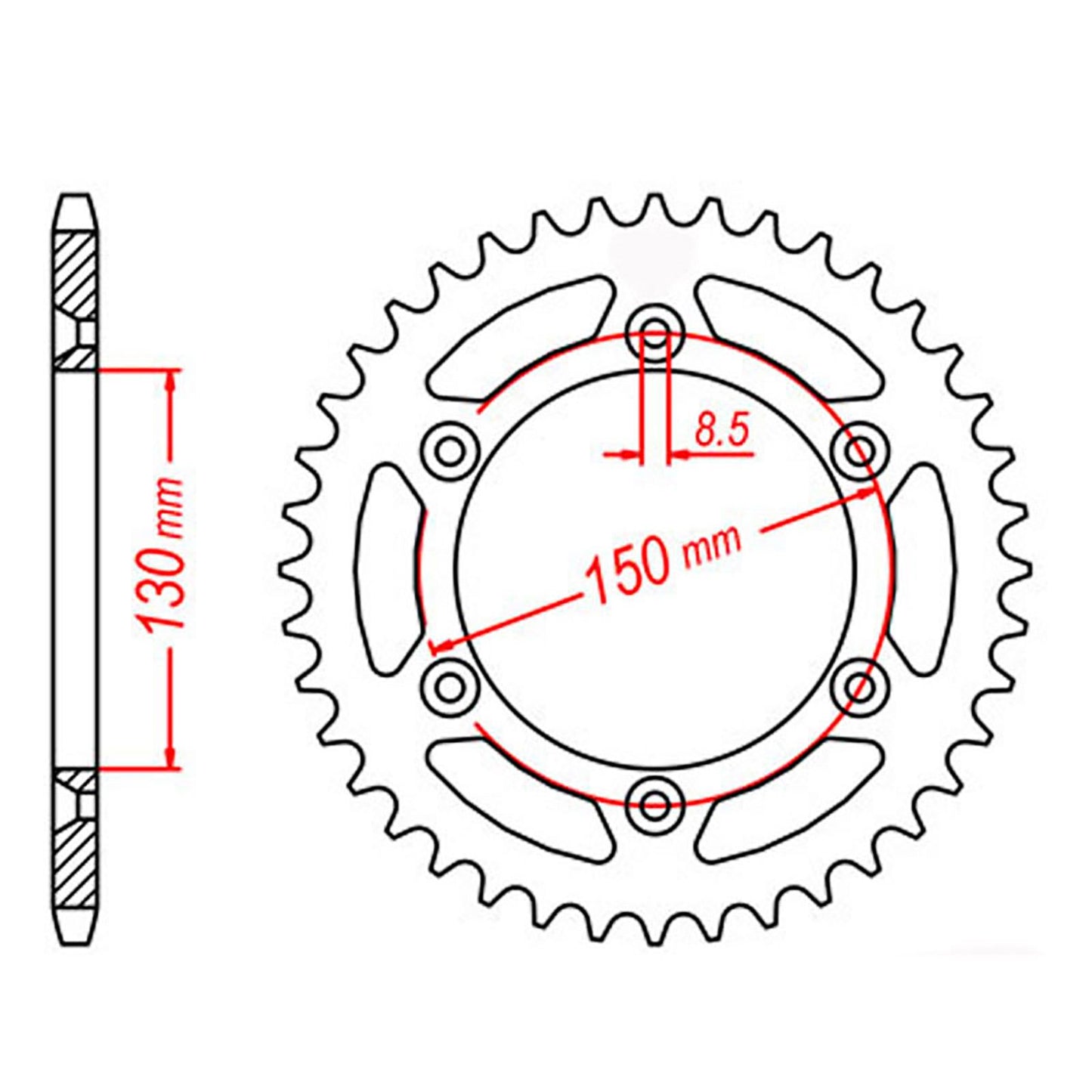 SPKT REAR OE STEEL 251 52T #520