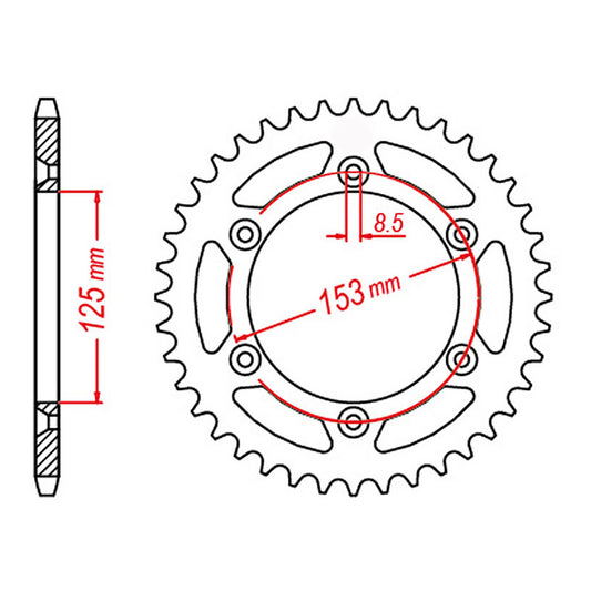 SPKT REAR OE STEEL 210 50T #520