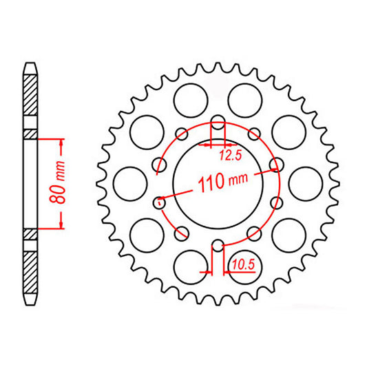 SPKT REAR OE STEEL 1334 45T #530