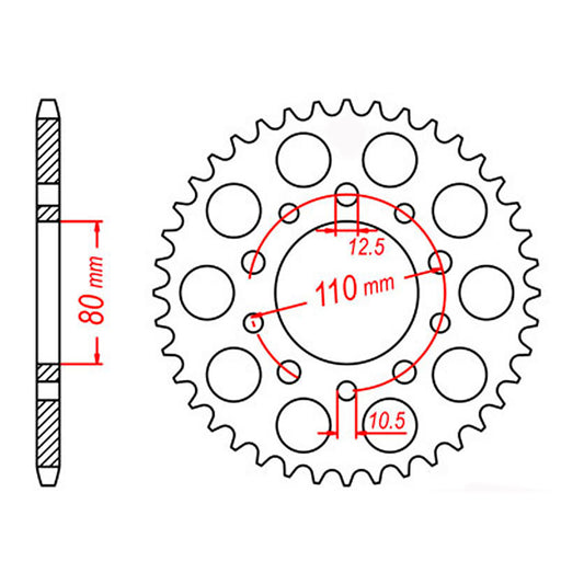 SPKT REAR OE STEEL 1334 47T #530