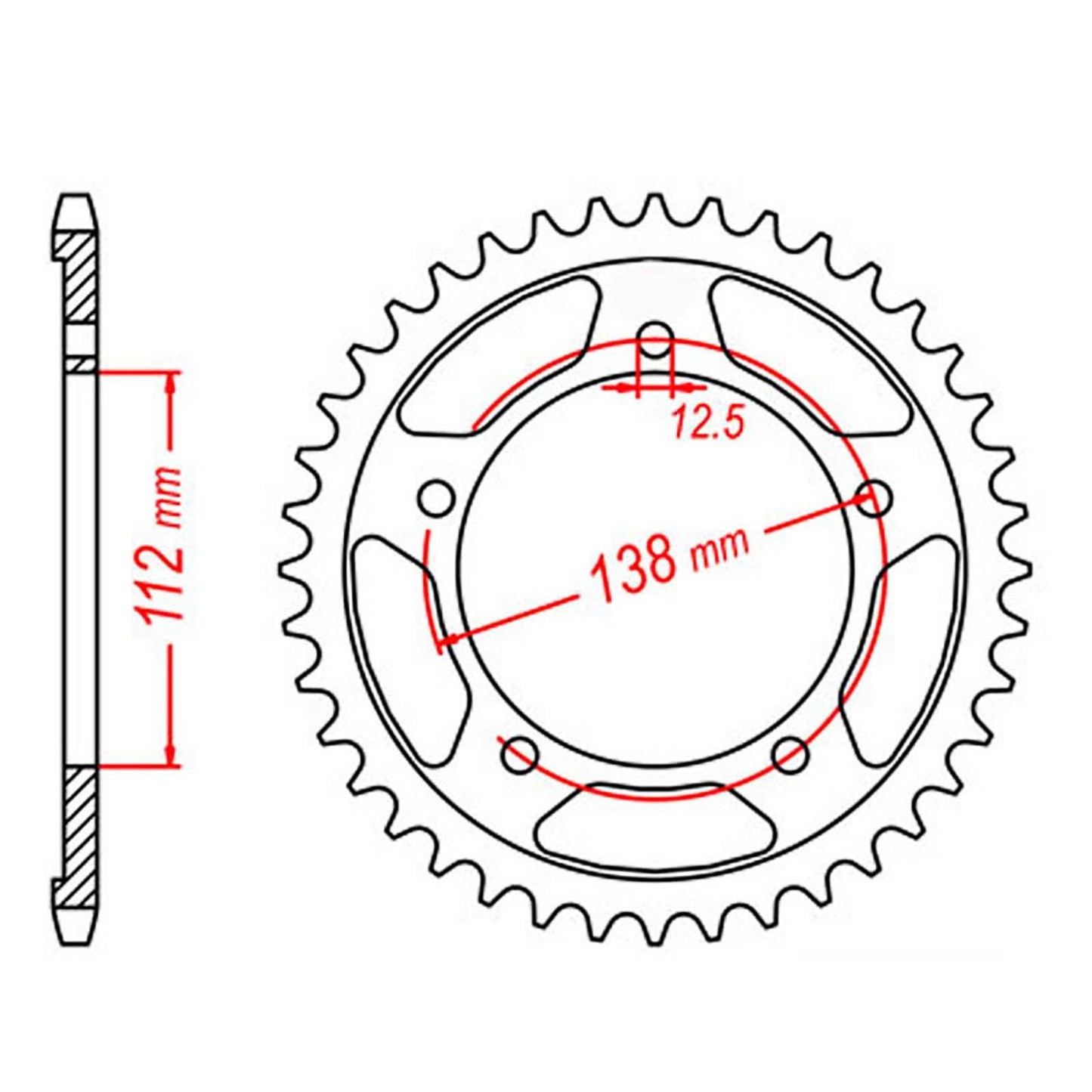 SPKT REAR OE STEEL 302 44T #530