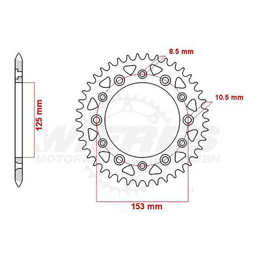 SPKT REAR OE STEEL 210 / 301 53T #520