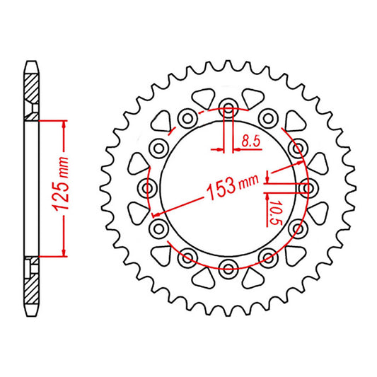 SPKT REAR OE STEEL 2 / 1T #5