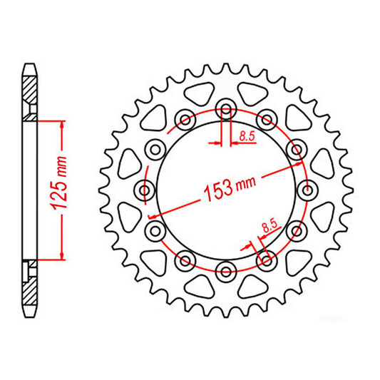 SPKT REAR OE STEEL 2T #5.5mm