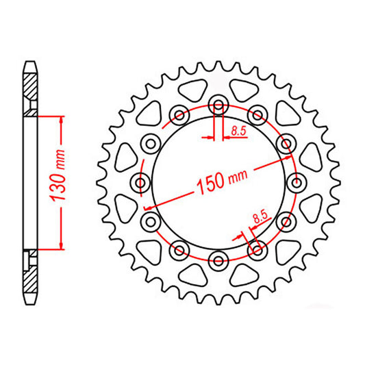 SPKT REAR OE STEEL 245/2 51T #520