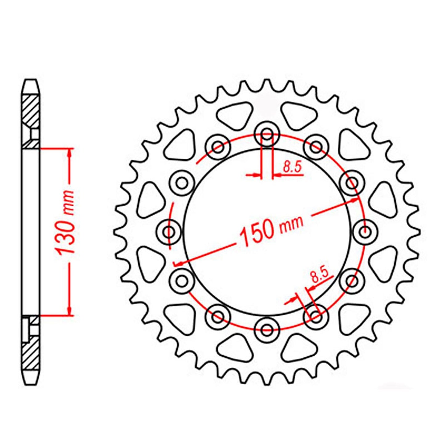 SPKT REAR OE STEEL 245/2 52T #520