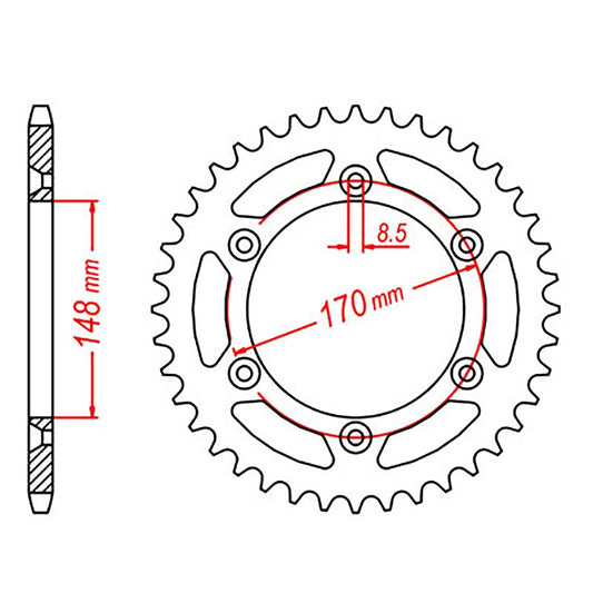 SPKT REAR OE STEEL 828 41T #525 #SPR436041C