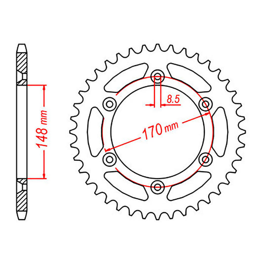 SPKT REAR OE STEEL 828 41T #525 #SPR436041C