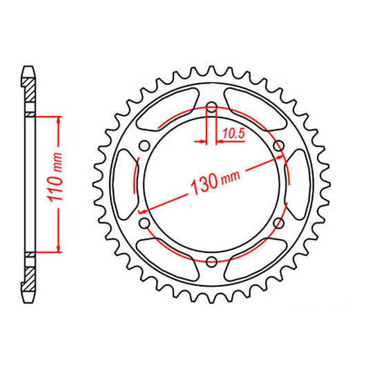 SPKT REAR OE STEEL 1876 45T #525